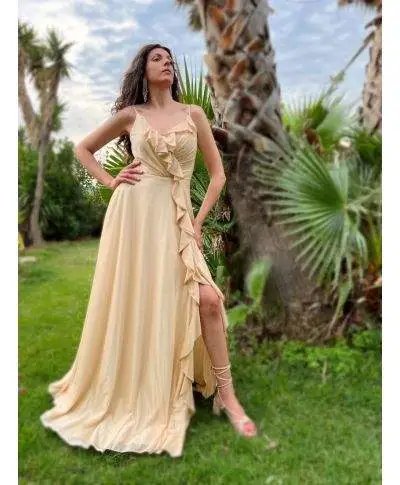 Abito da cerimonia - Oro - Tessuto glitterato
