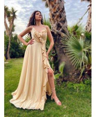Abito da cerimonia - Oro - Tessuto glitterato