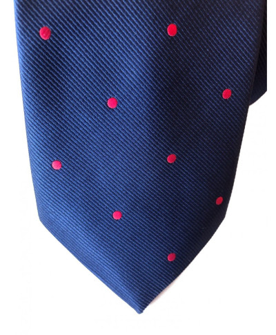 Cravatta uomo Pred - Cravatte eleganti - Cravatte uomo blu a pois rossi