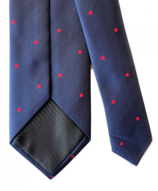 Cravatta uomo Pred - Cravatte eleganti - Cravatte uomo blu a pois rossi