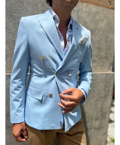 Giacca uomo - Doppiopetto - Azzurro