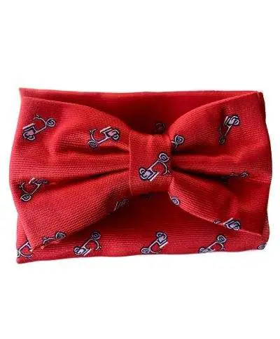 Papillon uomo - Rosso - Fantasia lambrette - Abbinato alla pochette
