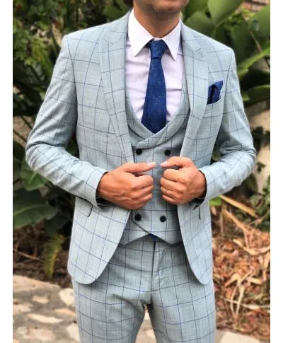 Abito uomo, Elegante - Grigio, azzurro