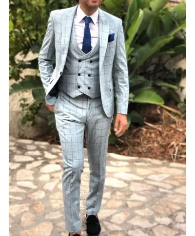Abito uomo, Elegante - Grigio, azzurro