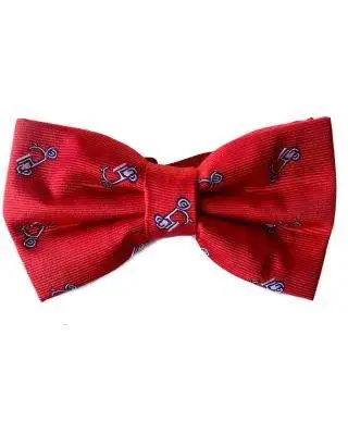 Papillon uomo - Rosso - Fantasia lambrette - Abbinato alla pochette
