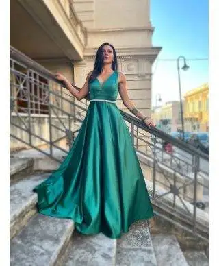 Vestito elegante da cerimonia - Verde - Stile impero