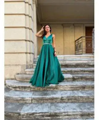 Vestito elegante da cerimonia - Verde - Stile impero