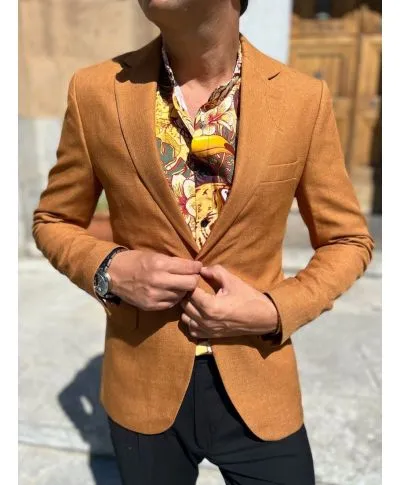 Giacca uomo, slim - Senape, scuro
