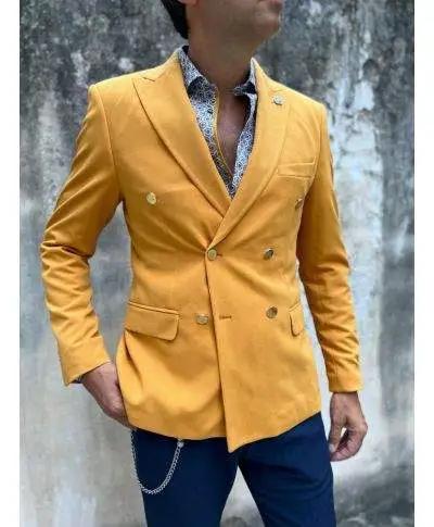 Giacca uomo - Doppiopetto - Senape