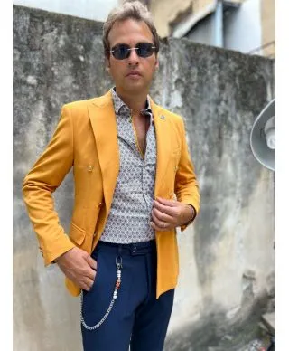 Giacca uomo - Doppiopetto - Senape
