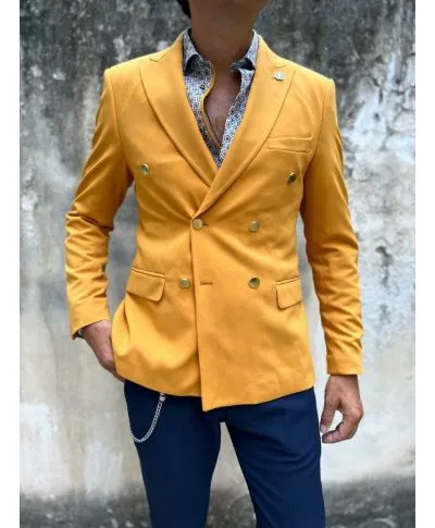Giacca uomo - Doppiopetto - Senape