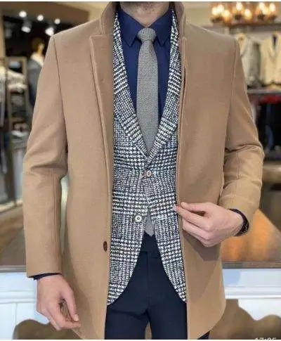 Cappotto cammello - Collo coreano