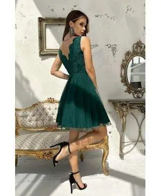 Vestito corto elegante, verde - Kate