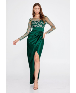 Vestito elegante - Con Maniche lunghe - Verde