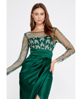 Vestito elegante - Con Maniche lunghe - Verde