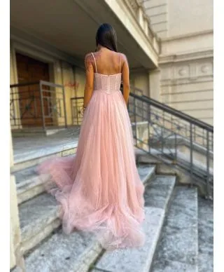Vestito elegante - Rosa - Con spacco - Fata