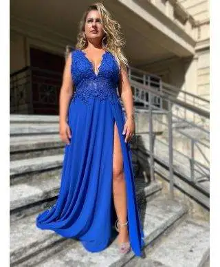 Vestito elegante da cerimonia - Cobalto - Tagllie curvy