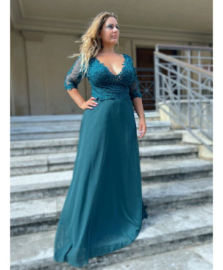 Vestito elegante da cerimonia - Blu - Con spacco