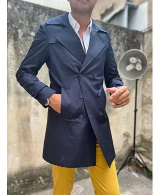 Trench uomo, Blu - Dopiopetto - Paul Miranda