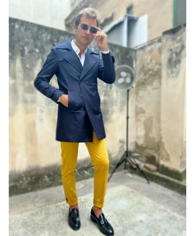 Trench uomo, Blu - Dopiopetto - Paul Miranda