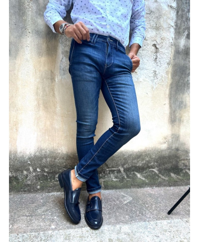 Jeans uomo - Blu - Skinny - Key Jey