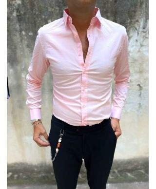 Camicia uomo, slim - Rosa - Collo classico