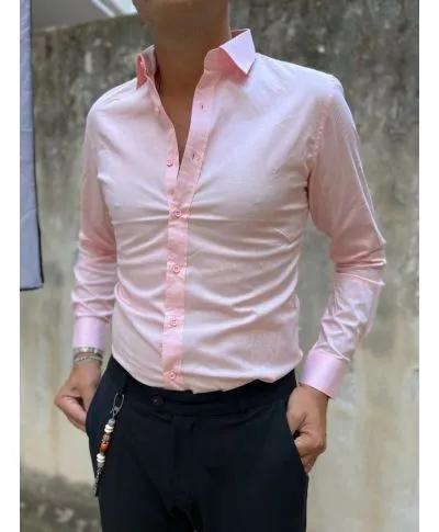 Camicia uomo, slim - Rosa - Collo classico