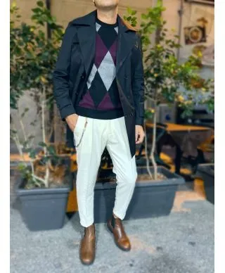 Maglione uomo, Girocollo - A rombi - Key Jey