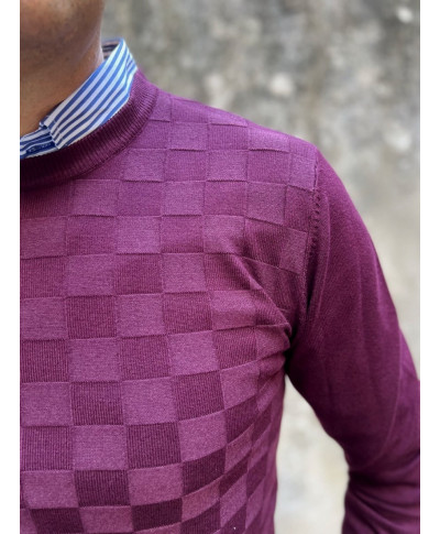 Maglione uomo, Bordeaux - Girocollo - Key Jey