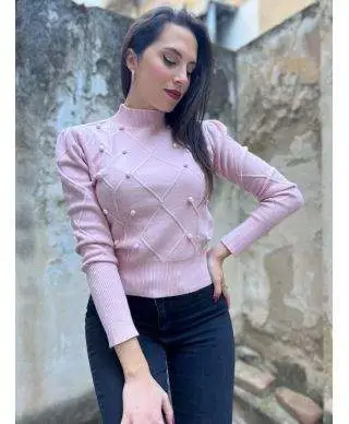 Pullover, rosa - Girocollo - Key Jey