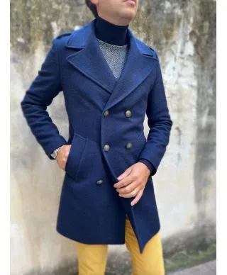 Cappotto uomo doppiopetto - Blu - Paul Miranda