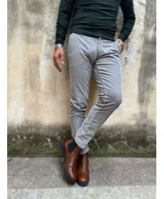 Pantaloni uomo in velluto - Grigio perla - Paul Miranda