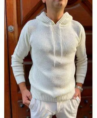 Maglione con cappuccio, bianco