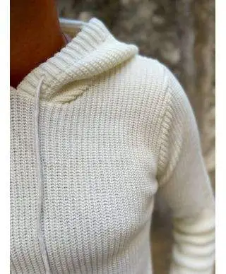 Maglione con cappuccio, bianco