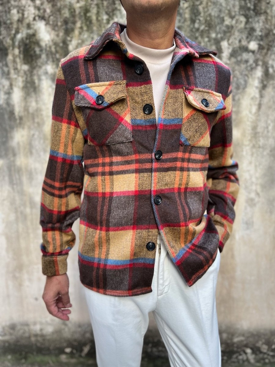 Mr.Stream Camicia Uomo In Flanella A Quadri - Manica Lunga Stile Western - Giallo Taglia M - 2