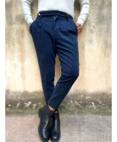 Pantaloni a vita alta, blu - Paul Miranda