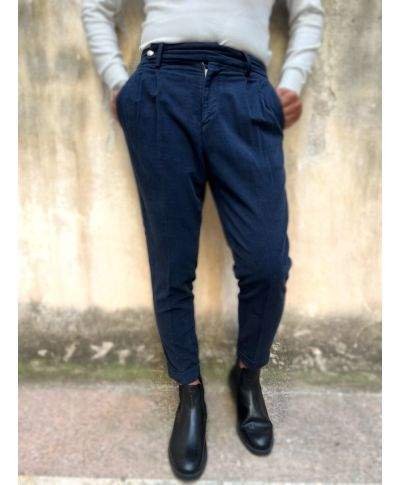 Pantaloni a vita alta, blu - Paul Miranda