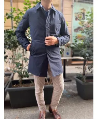 Trench uomo - Blu - Con fodera imbottita staccabile