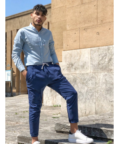 Pantaloni uomo - Blu - Con lacci - Pantaloni Gean Luc Paris