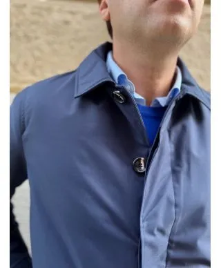 Trench uomo - Blu - Con fodera imbottita staccabile