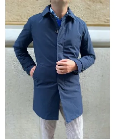 Trench uomo - Blu - Con fodera imbottita staccabile
