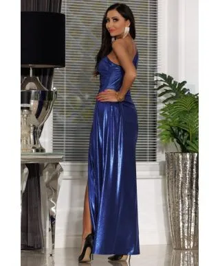 Abito monospalla, blu elettrico