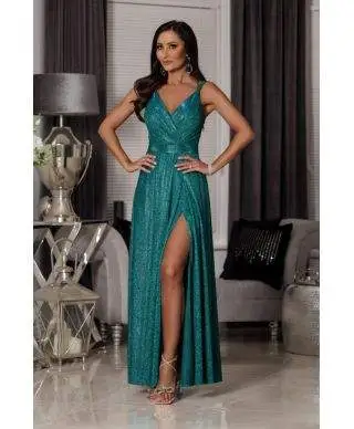 Vestito da cerimonia - Verde smeraldo - Con spacco