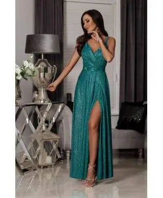 Vestito da cerimonia - Verde smeraldo - Con spacco