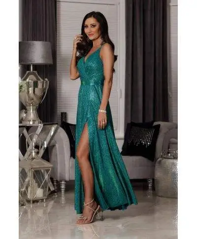 Vestito da cerimonia - Verde smeraldo - Con spacco