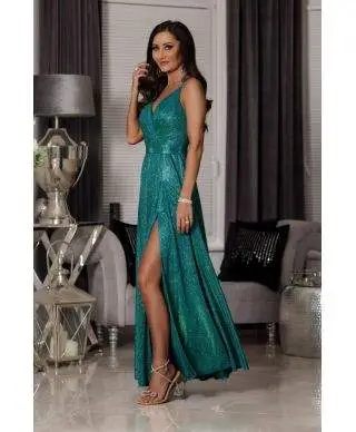 Vestito da cerimonia - Verde smeraldo - Con spacco