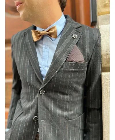Giacca uomo - Gessata - Marrone