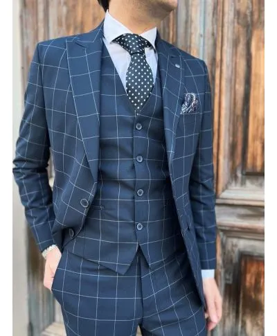 Abito elegante uomo - Blu - Quadri