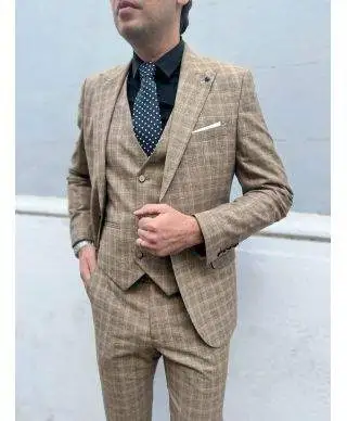 Abito uomo elegante - Beige - Con gilet