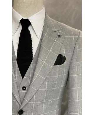 Abito uomo - Grigio - A quadri - Gimy
